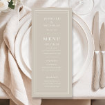 Elegant Minimal Taupe Wedding Menükarte<br><div class="desc">Elegant Minimal Taupe Wedding Menu.</div>