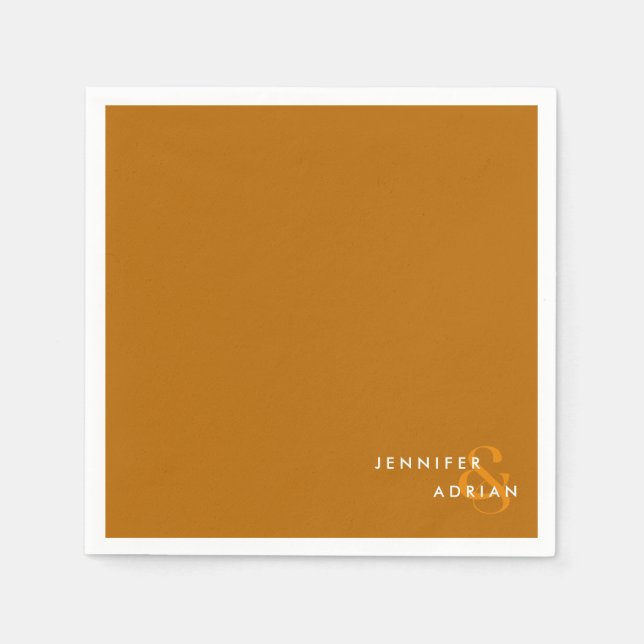 Elegant Minimal Tiger's Eye Modern Wedding Napkins Serviette (Vorderseite)