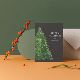 elegant minimal watercolor christmas tree holidays feiertagskarte