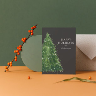 elegant minimal watercolor christmas tree holidays feiertagskarte