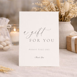 Elegant Minimal Wedding Favor Sign Einladung