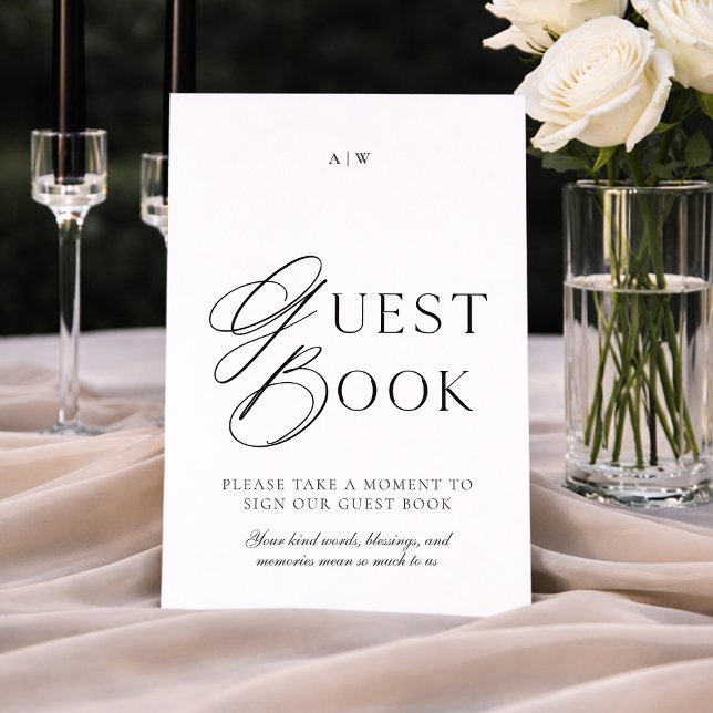 Elegant Minimal Wedding Guest Book Sign Einladung (Von Creator hochgeladen)