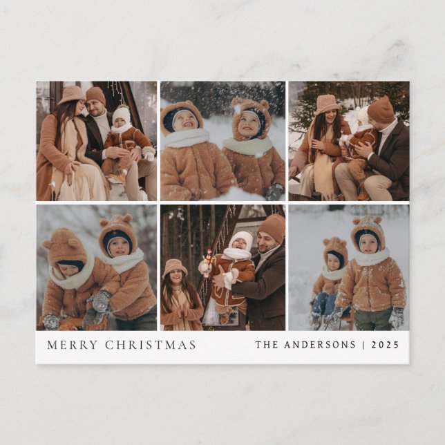 Elegant Minimal Weihnachten | Moderne 6 Foto (Vorderseite)