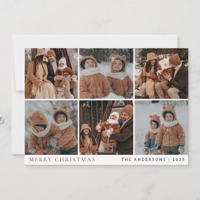 Elegant Minimal Weihnachten | Moderne 6 Foto (Vorderseite)