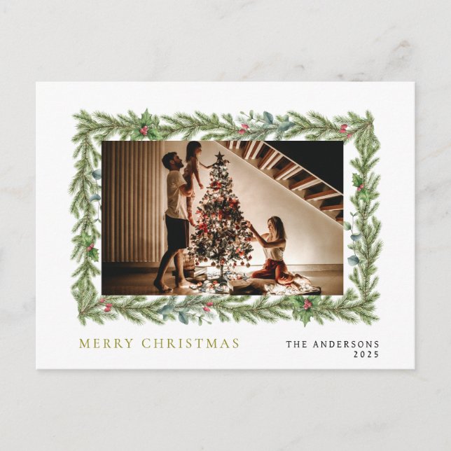 Elegant Minimal Weihnachten | Modernes Familienpor (Vorderseite)