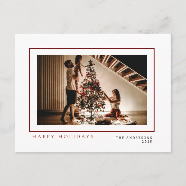 Elegant Minimal Weihnachten | Modernes Familienpor (Vorderseite)