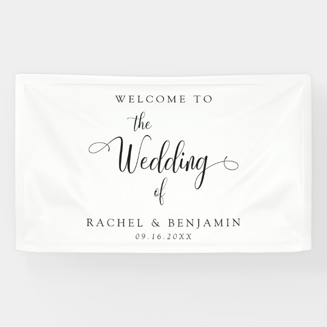 Elegant Minimal Welcome Wedding Extravagant Script Banner (Horizontal)