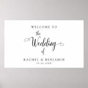 Elegant Minimal Welcome Wedding Extravagant Script Poster