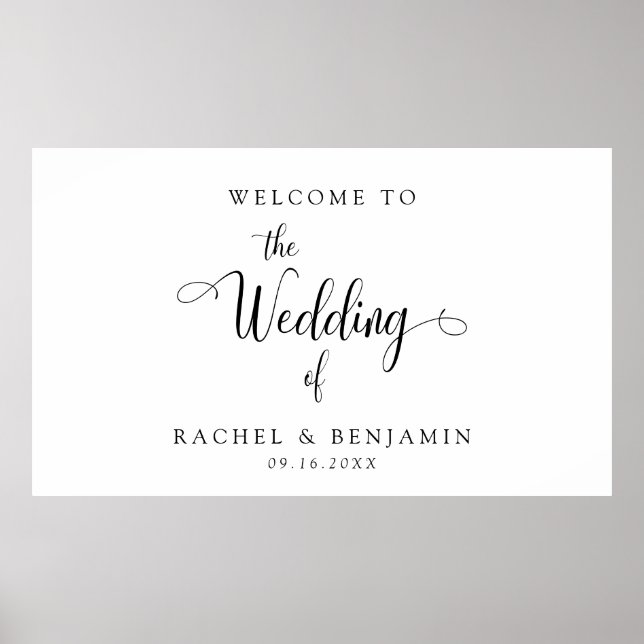 Elegant Minimal Welcome Wedding Extravagant Script Poster (Vorne)