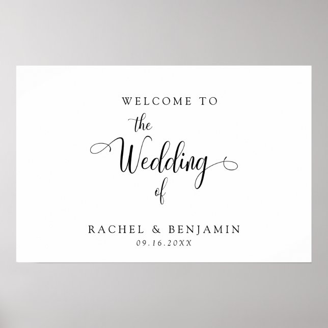 Elegant Minimal Welcome Wedding Extravagant Script Poster (Vorne)