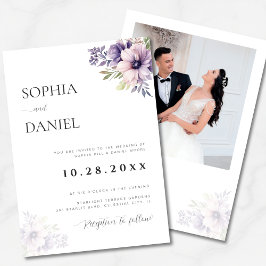 Elegant Minimal White Floral Wedding Invitation Einladung