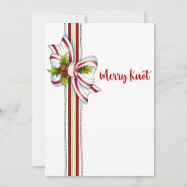 Elegant Minimal White Green Ribbon Weihnachten