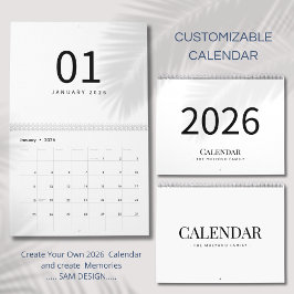 Elegant Minimalist 2026 Calendar Kalender