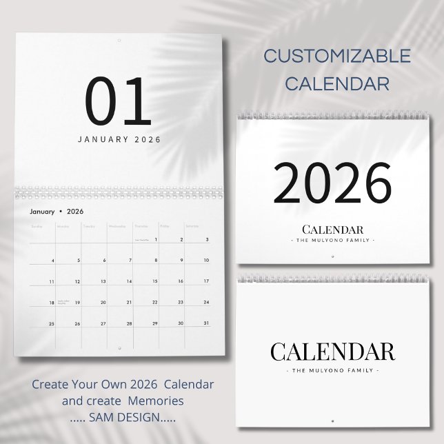Elegant Minimalist 2026 Calendar Kalender (Von Creator hochgeladen)