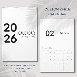 Elegant Minimalist 2026 Calendar Kalender