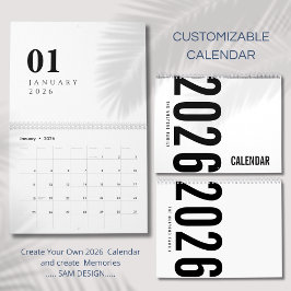 Elegant Minimalist 2026 Calendar Kalender