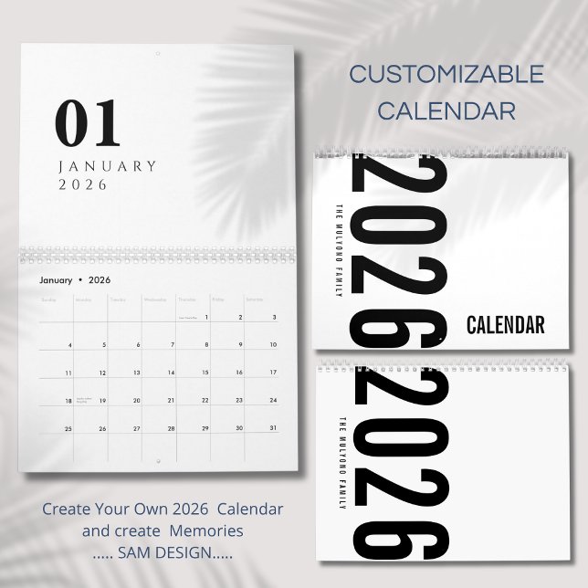 Elegant Minimalist 2026 Calendar Kalender (Von Creator hochgeladen)