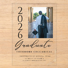 Elegant Minimalist Acrylic Graduation Announcement Acryleinladungen