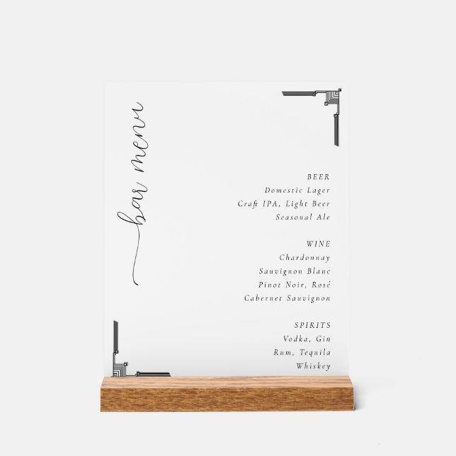 Elegant Minimalist Bar Menu (Recto)