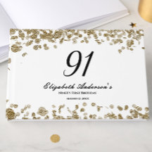 Elegant Minimalist Black and Gold 91st Birthday