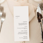Elegant Minimalist Black & White | Dinner Wedding Menükarte<br><div class="desc">Add timeless sophistication to your reception with our Elegant Minimalist Black & White Dinner Wedding Menu. Designed with a clean layout and refined typography, this menu card embodies modern luxury and effortless style. Perfect for black-tie, contemporary, or classic weddings, it beautifully presents your dinner selections while enhancing your table décor....</div>