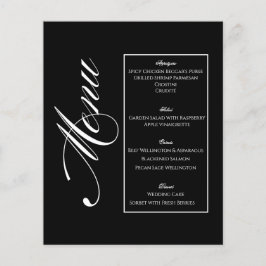 Elegant Minimalist Black & White Wedding Menu Flyer