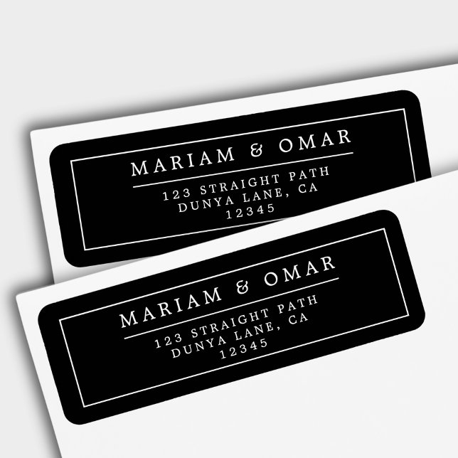Elegant Minimalist Border Black Return Address (Von Creator hochgeladen)