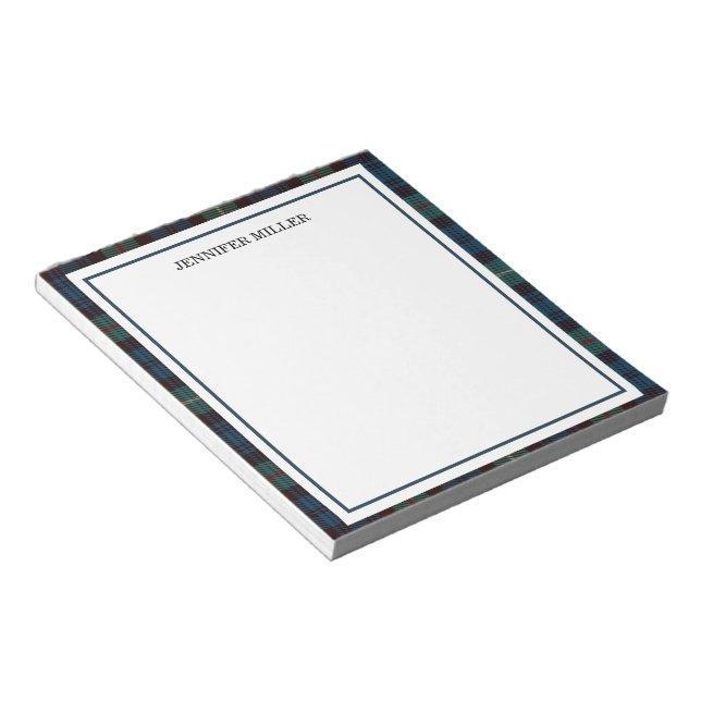 Elegant Minimalist Border Custom Notepad, Professi Notizblock (angewinkelt)