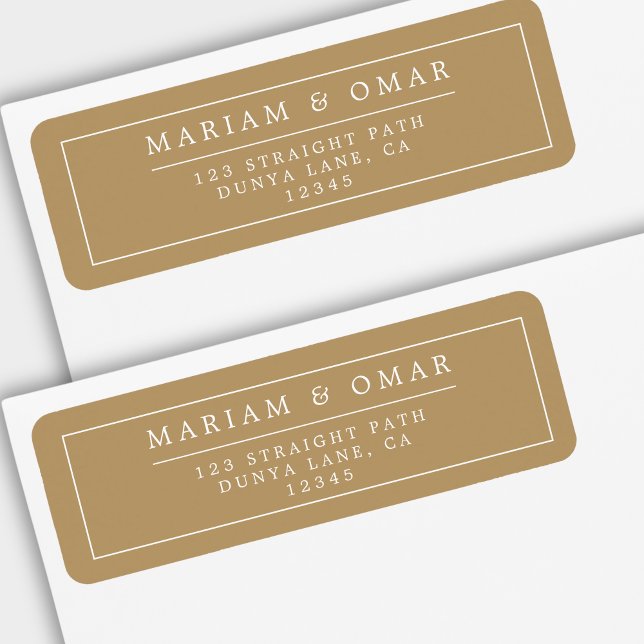 Elegant Minimalist Border Gold Return Address (Von Creator hochgeladen)