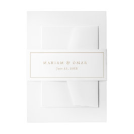 Elegant Minimalist Border Gold Wedding Einladungsbanderole