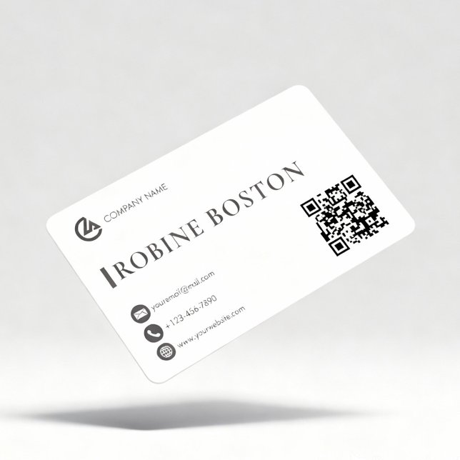 Elegant Minimalist Business Card with QR Code Visitenkarte (Von Creator hochgeladen)