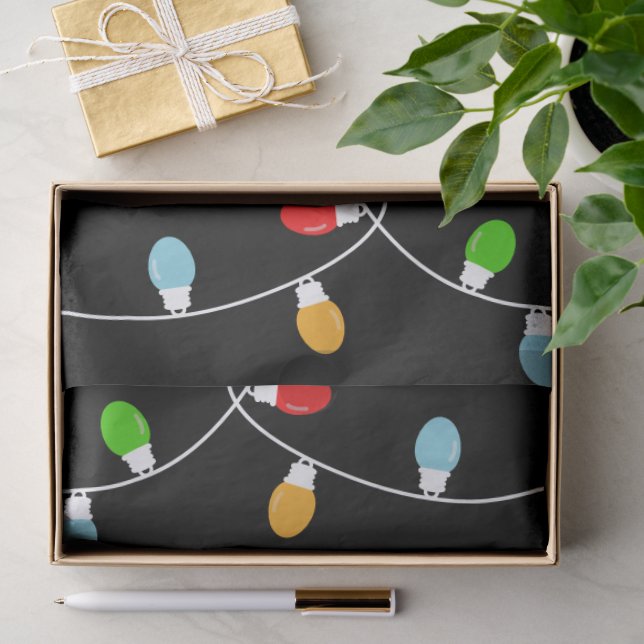 Elegant Minimalist Christmas Lights Seidenpapier (Geschenk)