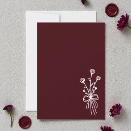 Elegant Minimalist Deep Burgundy Einladung