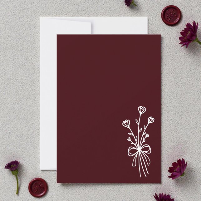 Elegant Minimalist Deep Burgundy Einladung (Von Creator hochgeladen)