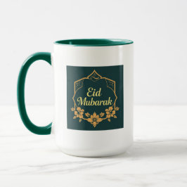 Elegant Minimalist Eid Mubarak Mug – Emerald Green Tasse