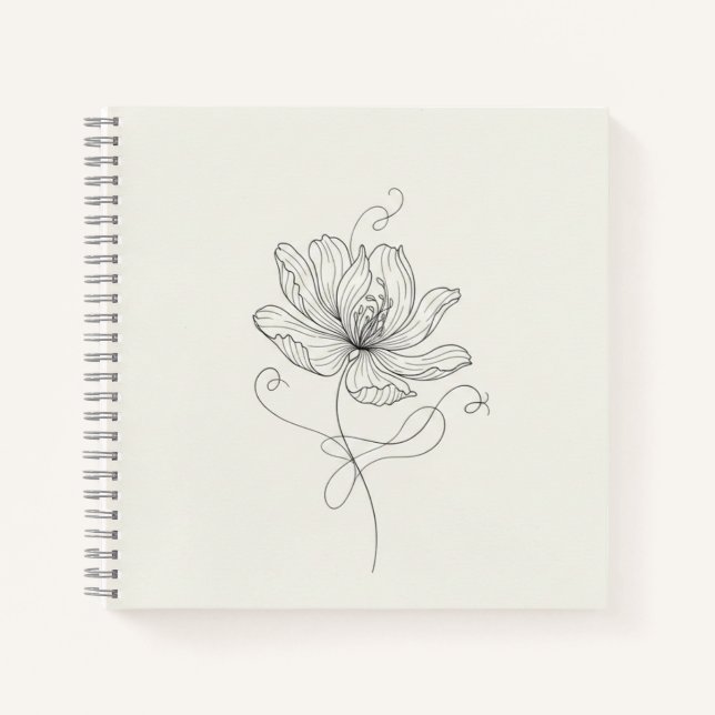 Elegant Minimalist Floral Line Art - Spiral Notebo Notizbuch (Vorderseite)