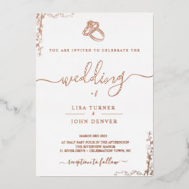 Elegant, Minimalist Foil Wedding Invitation Folieneinladung