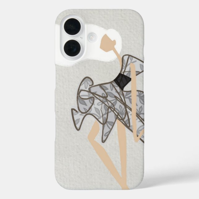 Elegant Minimalist Glam Fashion Art iPhone 16 Hülle (Rückseite)
