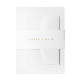 Elegant Minimalist Gold Monogram Wedding Einladungsbanderole