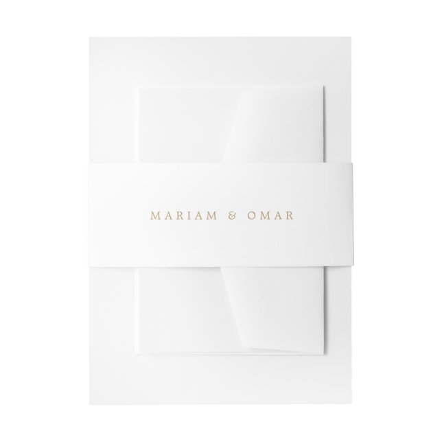 Elegant Minimalist Gold Monogram Wedding Einladungsbanderole (Vorderseite Beispiel)