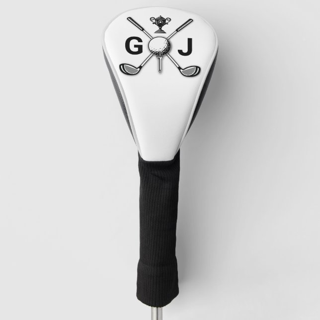 Elegant Minimalist Golf Monogram Headcover (Vorderseite)