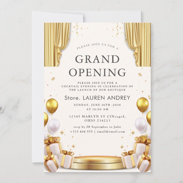 Elegant Minimalist Grand Opening Invitation (Devant)