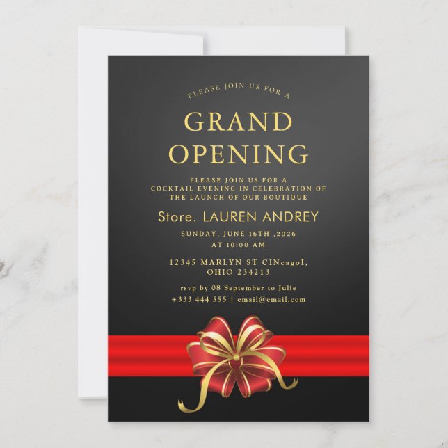 Elegant Minimalist Grand Opening Invitation (Devant)