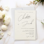 Elegant Minimalist Ivory Wedding  Einladung<br><div class="desc">Set the tone for your big day with this Elegant Script Minimalist Wedding Invitation Template, designed with timeless simplicity and modern charm. Featuring flowing handlettering script paired with clean san serif text on an ivory background, this invitation blends classic romance with contemporary style. Perfect for couples seeking a refined, understated...</div>