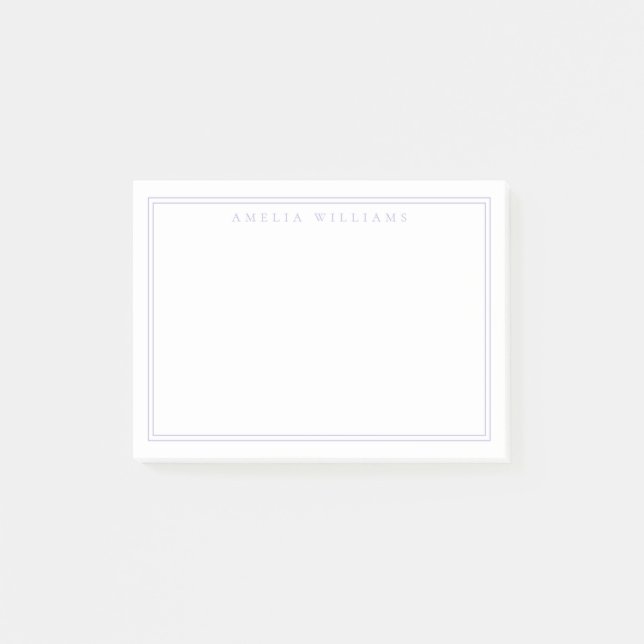 Elegant Minimalist Lavender Monogram Post-it Klebezettel (Vorderseite)