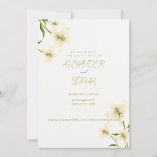 ELEGANT MINIMALIST LILY WEDDING INVITATION