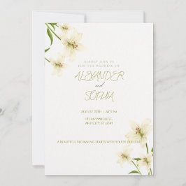 ELEGANT MINIMALIST LILY WEDDING INVITATION  EINLADUNG