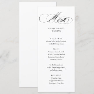 Elegant Minimalist modern Menu 