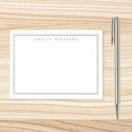 Elegant Minimalist Olive Green Two Border Post-it Klebezettel