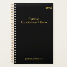 Elegant Minimalist Personalized Logo Black Planner Planer